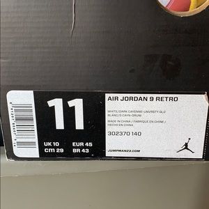 Jordan retro 9